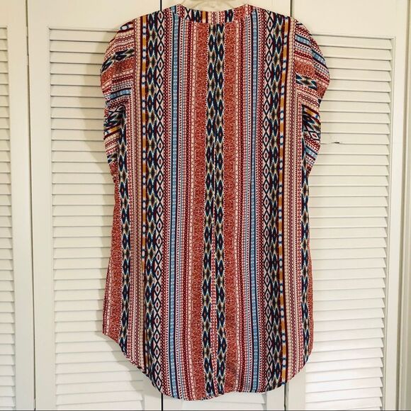Umgee Women's Short Sleeve Mini Shift Dress in Size Small Southwestern Print - Picture 7 of 8